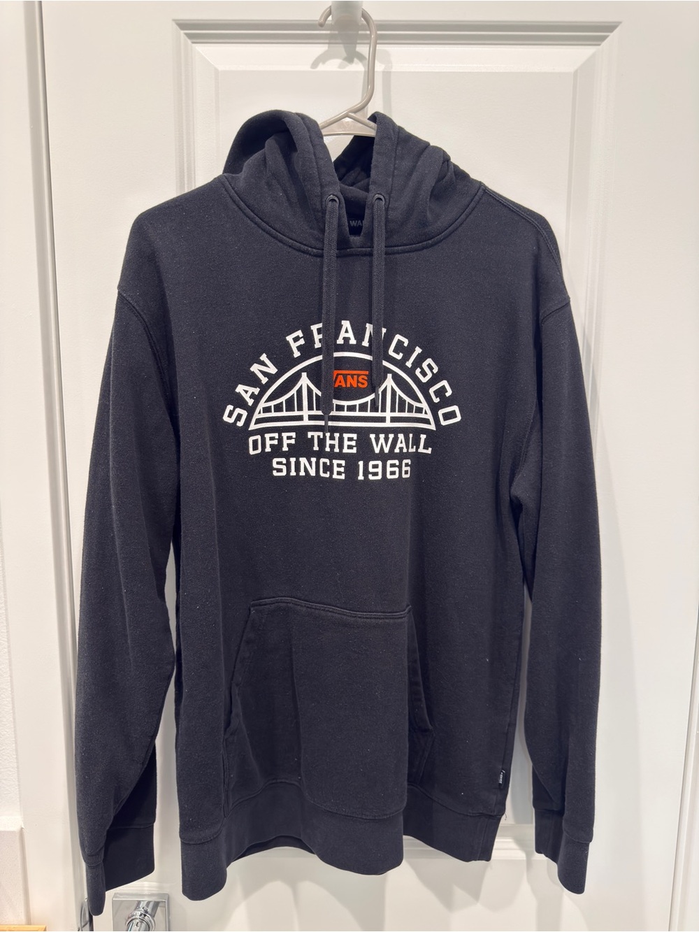 Vans Black San Francisco Off The Wall Pullover Hoodie with Orange Logo